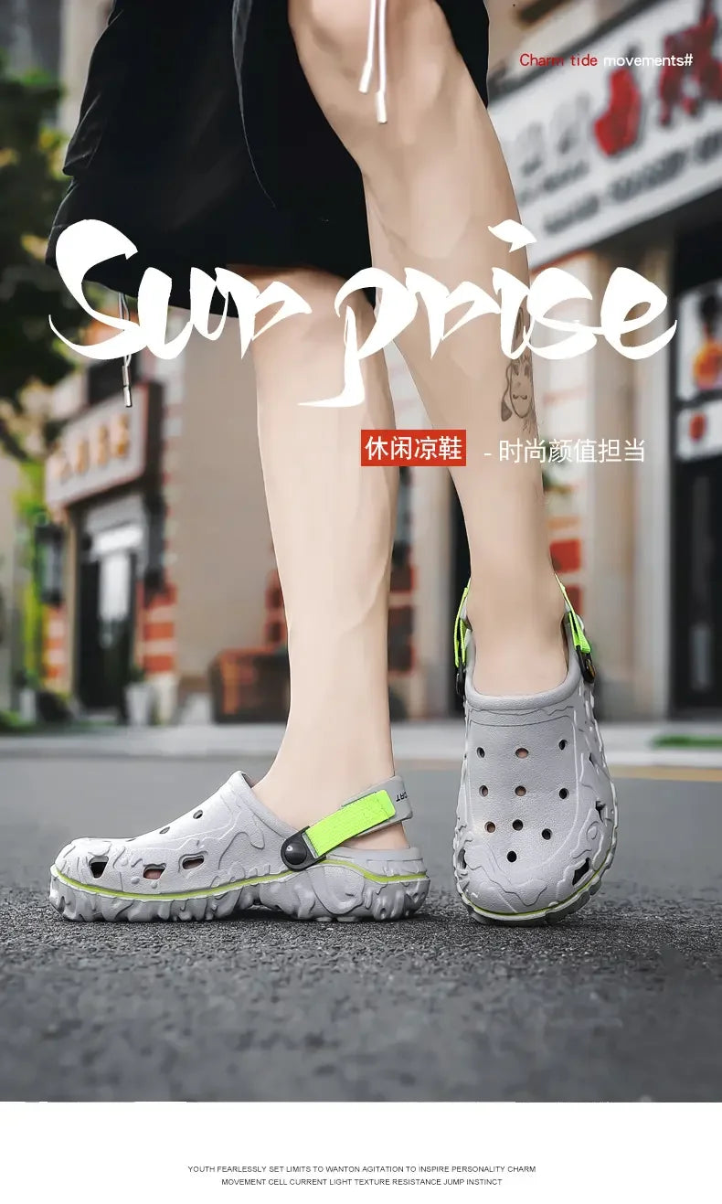 Men's Summer Clogs — Non-Slip Breathable Thick Bottom Beach Sandals Big Size 45 46 47