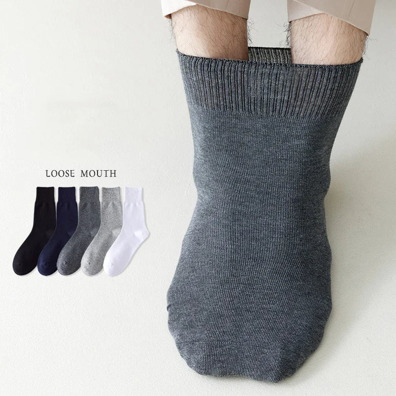 Plus Size Diabetic Varicose Vein Socks – 3 Pairs Cotton Loose Mouth EU 35-50 Men & Women