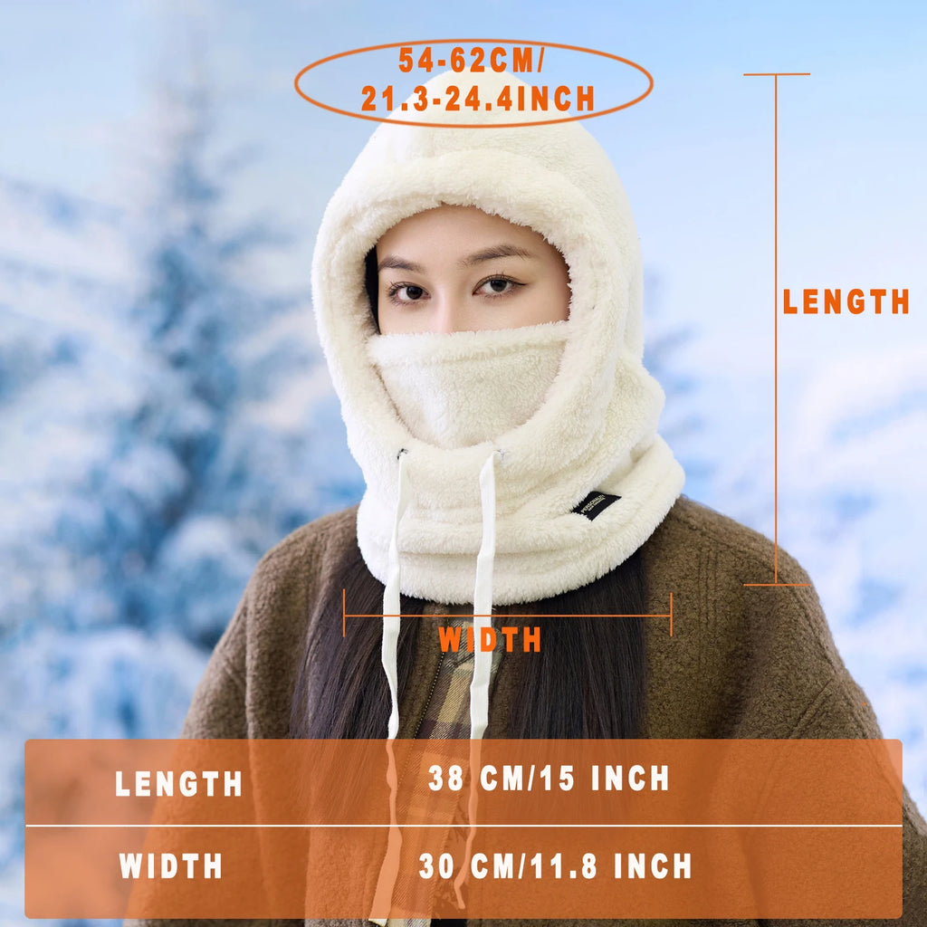 Polar Fleece Balaclava with Adjustable Hood and Neck Cover