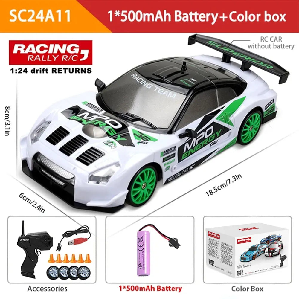 1:24 Scale 4WD RC Drift Car – 20KM/H High Speed LED Racing Vehicle