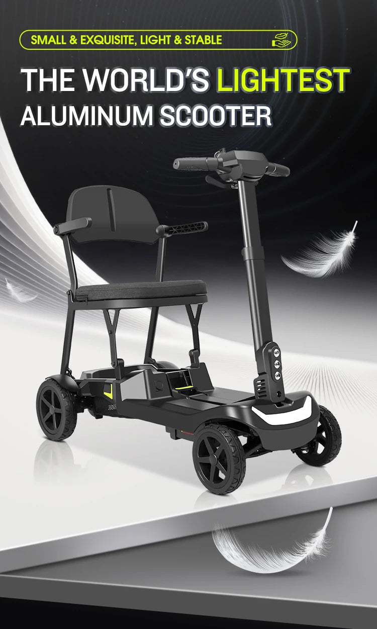 Lightweight 4-Wheel Mobility Scooter, Foldable