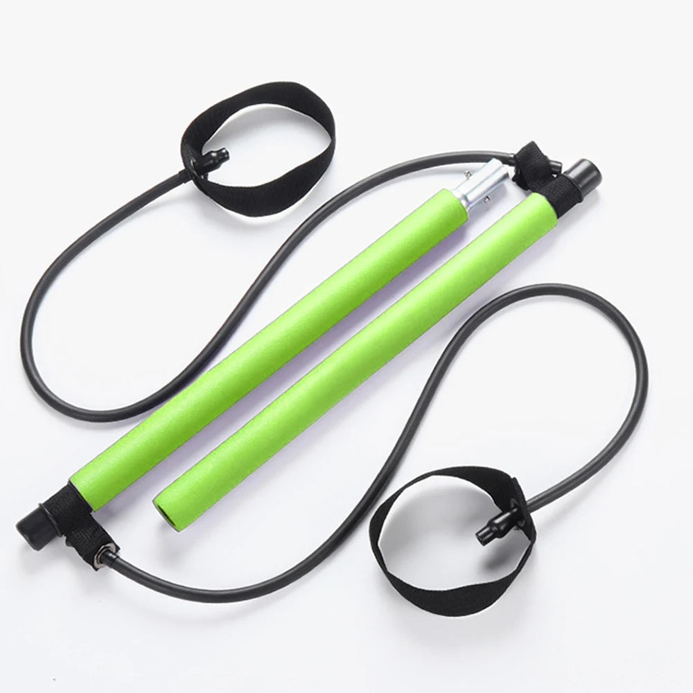 Pilates Stick – Multi-Functional Fitness & Yoga Equipment, Elastic Exercise Bar with Hip Pulling Rope for Home Training
