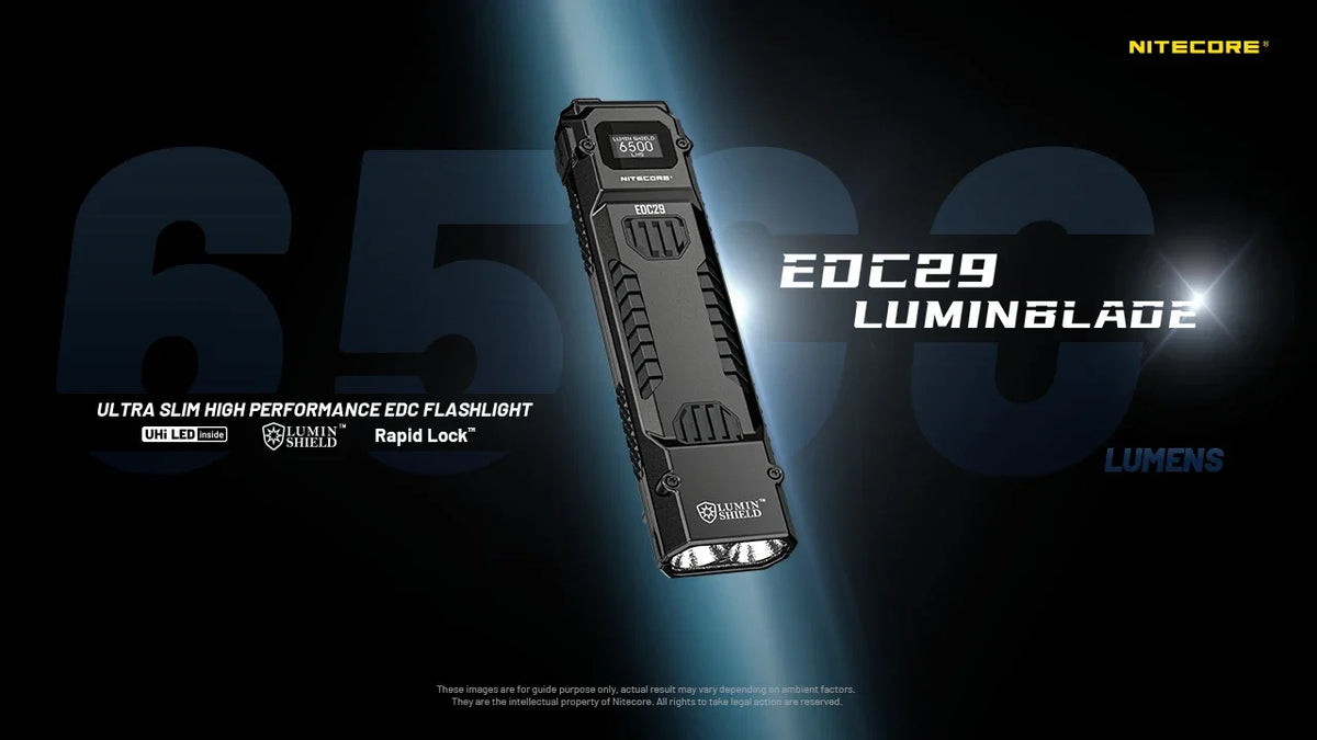 NITECORE EDC29 – 6500 Lumen USB-C Rechargeable EDC Flashlight with OLED Display & 2500mAh Battery