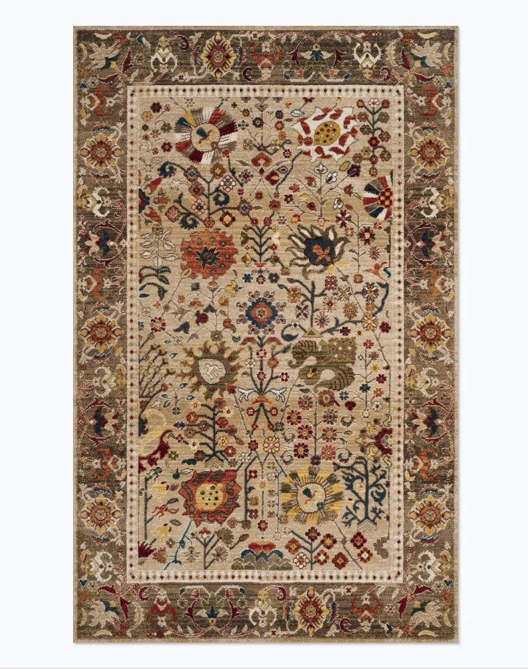 American Retro Style Large Area Rug – Anti-Slip Washable Carpet for Living Room & Bedroom