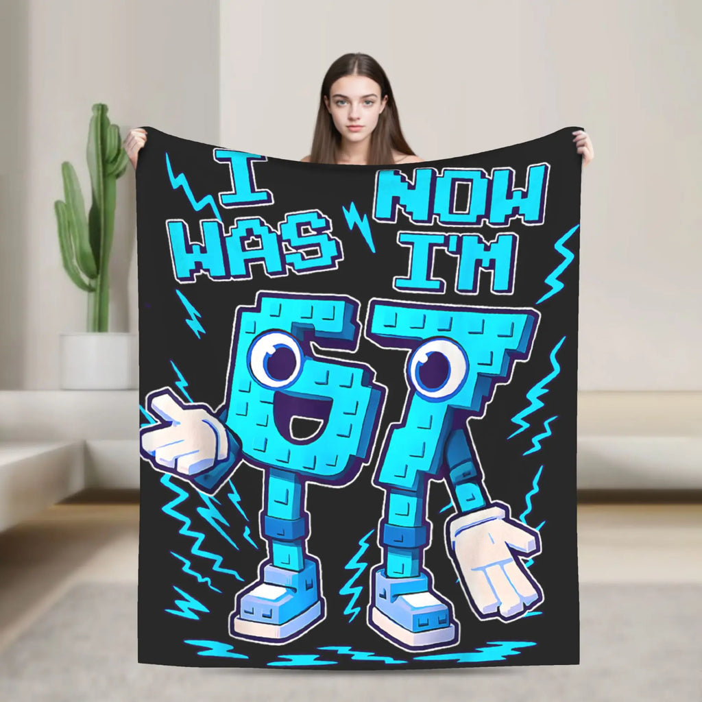 Brainrot Meme Flannel Blanket – Warm Novelty Throw for Bedroom, Sofa & Bed, Multiple Sizes