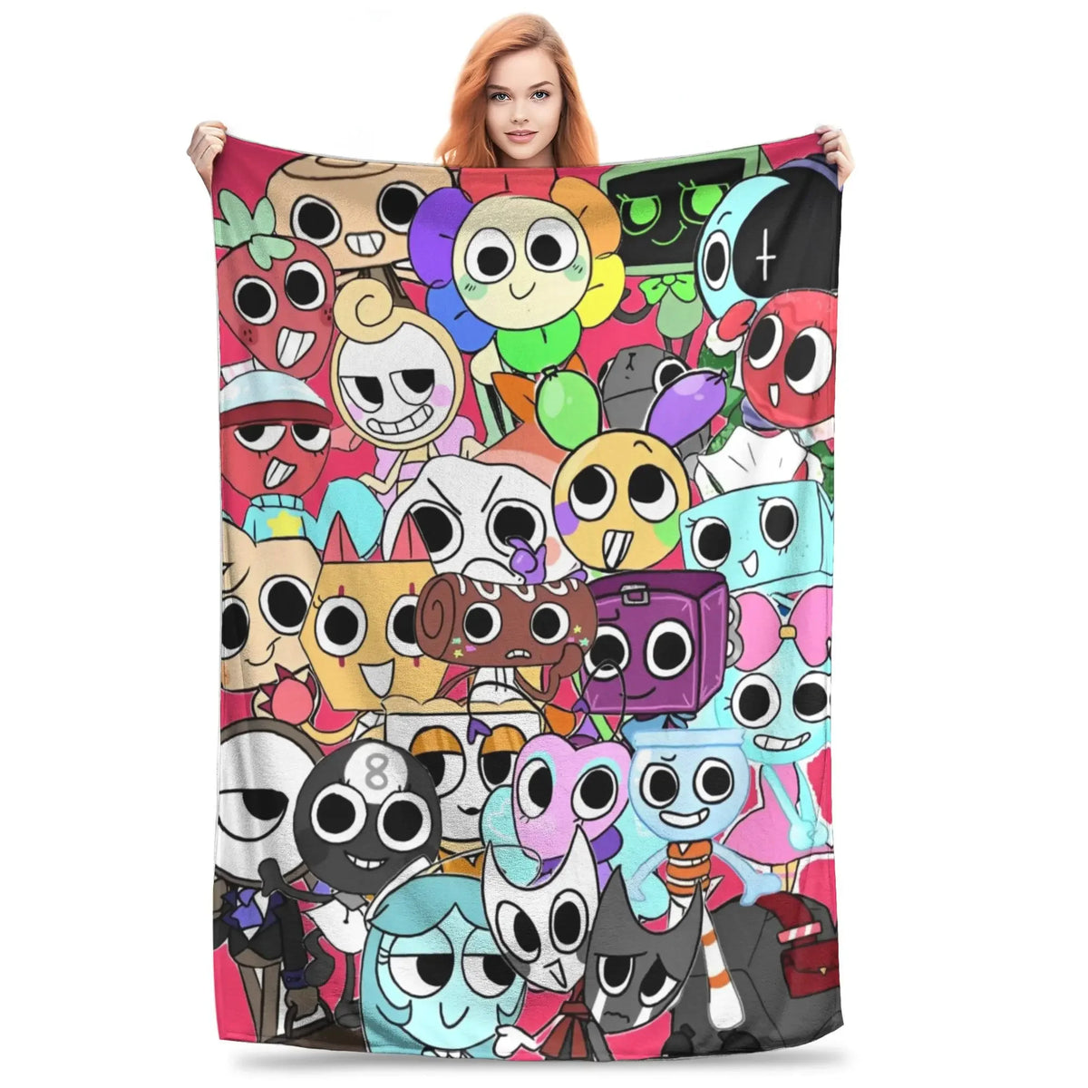 Dandy's World Pebble Fleece Throw Blanket – Soft Novelty Character Print, 5 Sizes