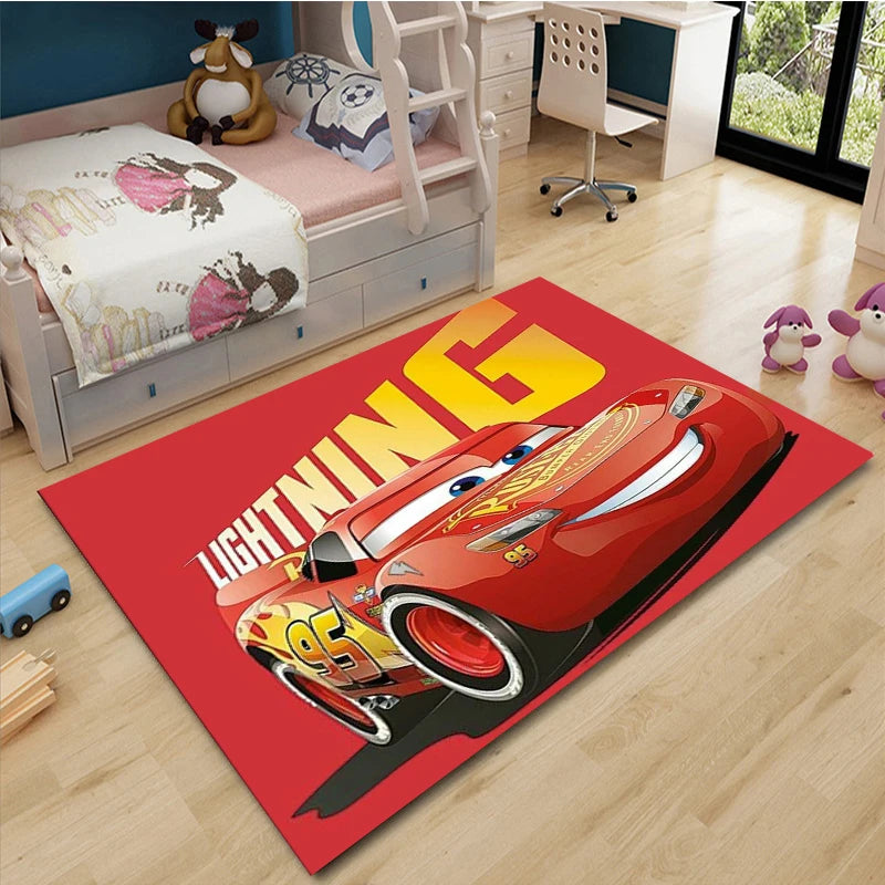 Cars McQueen Road Rug – Kids Motorway Play Mat for Living Room, Nursery & Kids Room