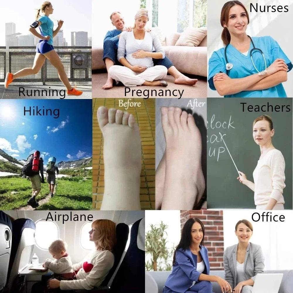Knee High Compression Socks 20-30mmHg – 3 Pairs for Diabetes, Varicose Veins, Edema, Nurse & Running