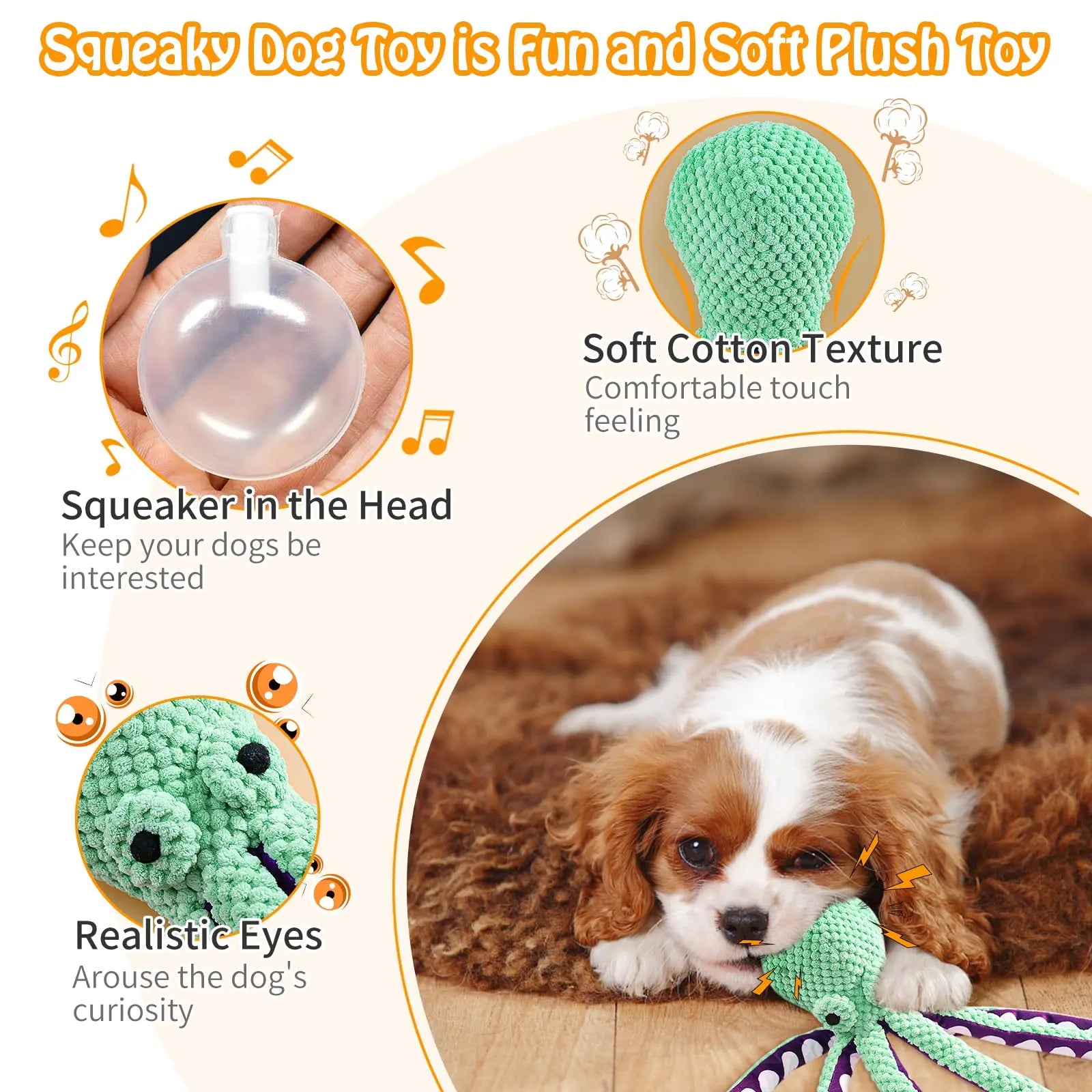 Octopus Shell Squeaky Chew Toy for Dogs & Cats