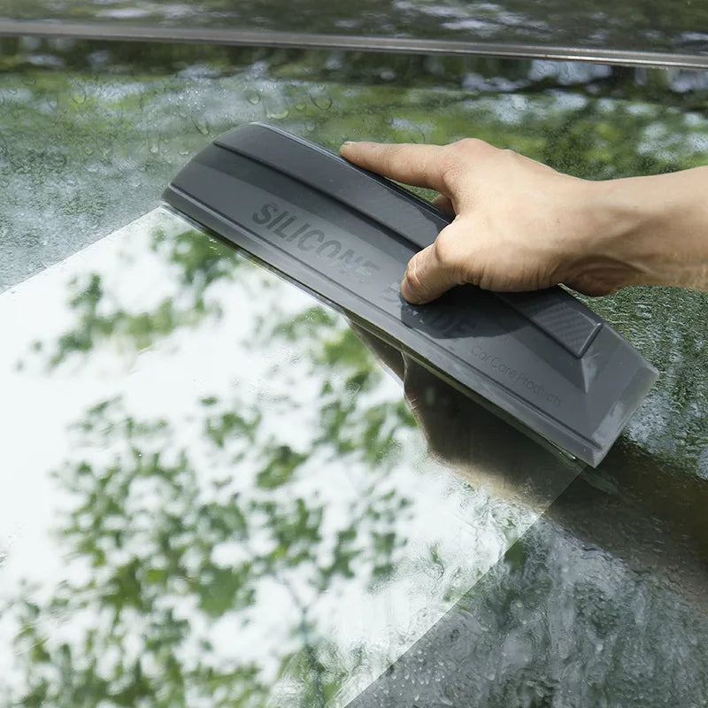 Soft Silicone Car Squeegee — Non-Scratch Window Wiper & Water Drying Blade for Car & Home Glass