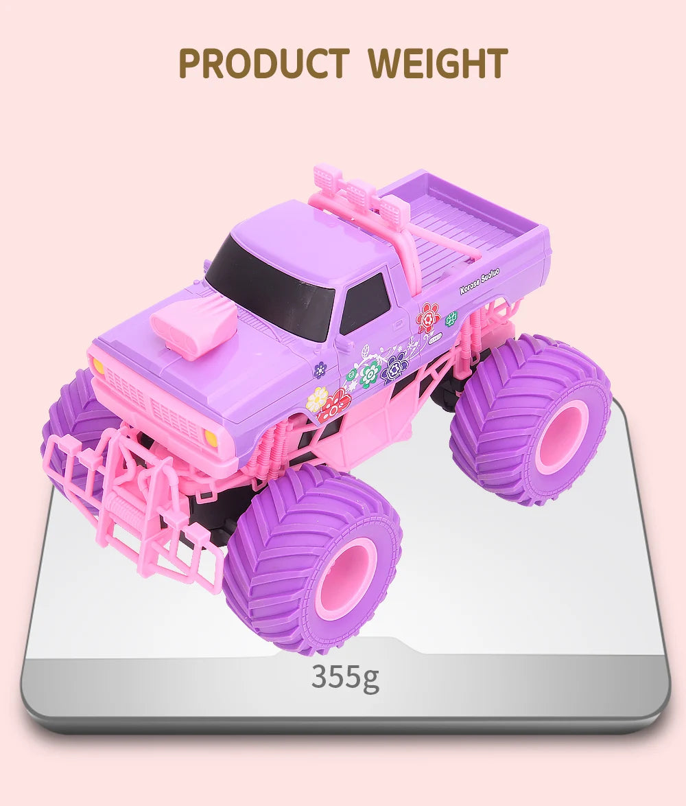 Pink RC Car Pickup Truck Electric Climbing Drop-resistant Stunt Remote Control Toy For Children Party Gift Christmas Ornament