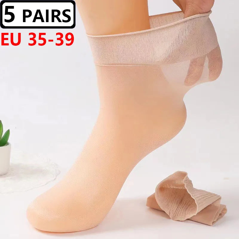 Plus Size Diabetic Loose Mouth Socks Size 48–50 – 5 Pairs Non-Binding Varicose Vein Socks for Older Men & Diabetes Patients