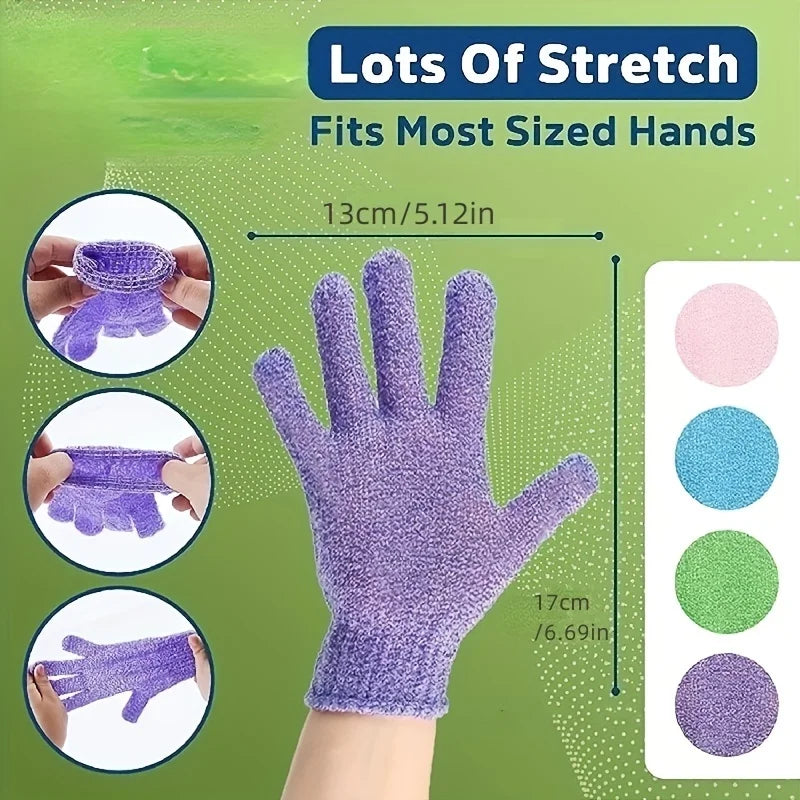 Colorful Exfoliating Gloves 1-10 Pack – Double-Sided Bath Gloves for Spa, Massage & Body Scrubs