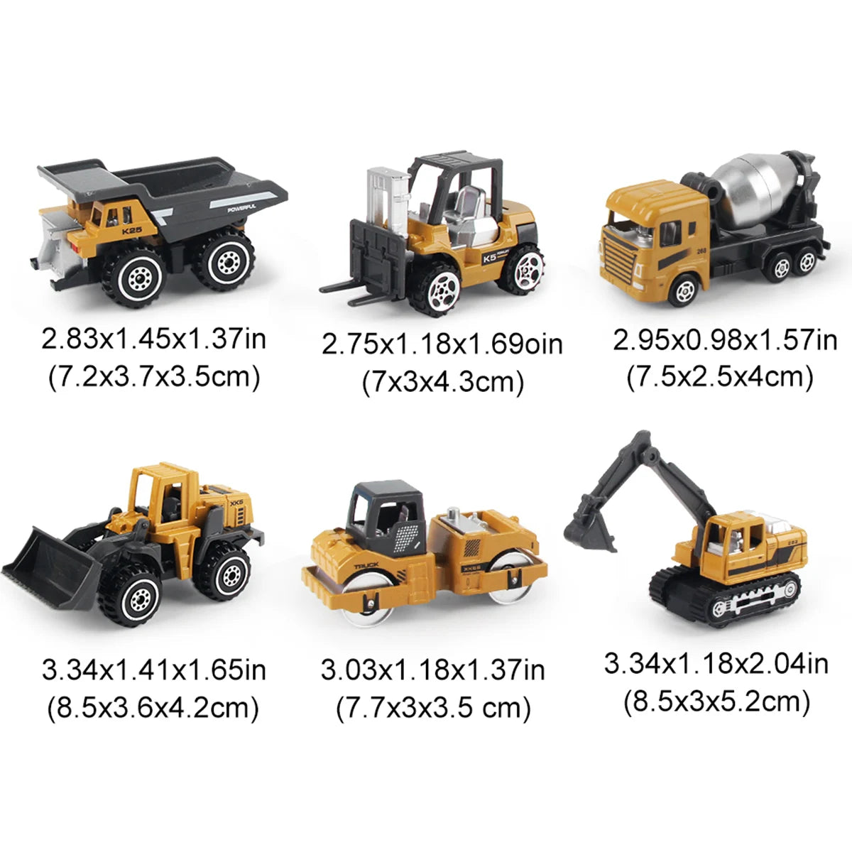 Die-Cast Construction Vehicle Toy Set – 1:64 Alloy Trucks & Excavators