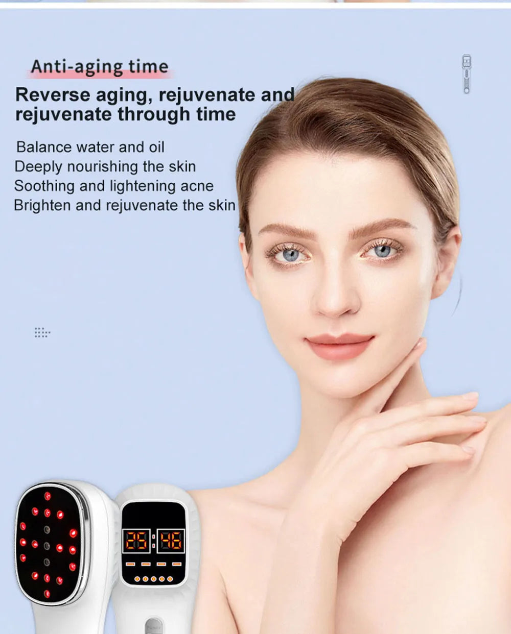Handheld Red Light & Infrared Therapy Device – 650nm + 808nm Face & Body Skin Rejuvenation