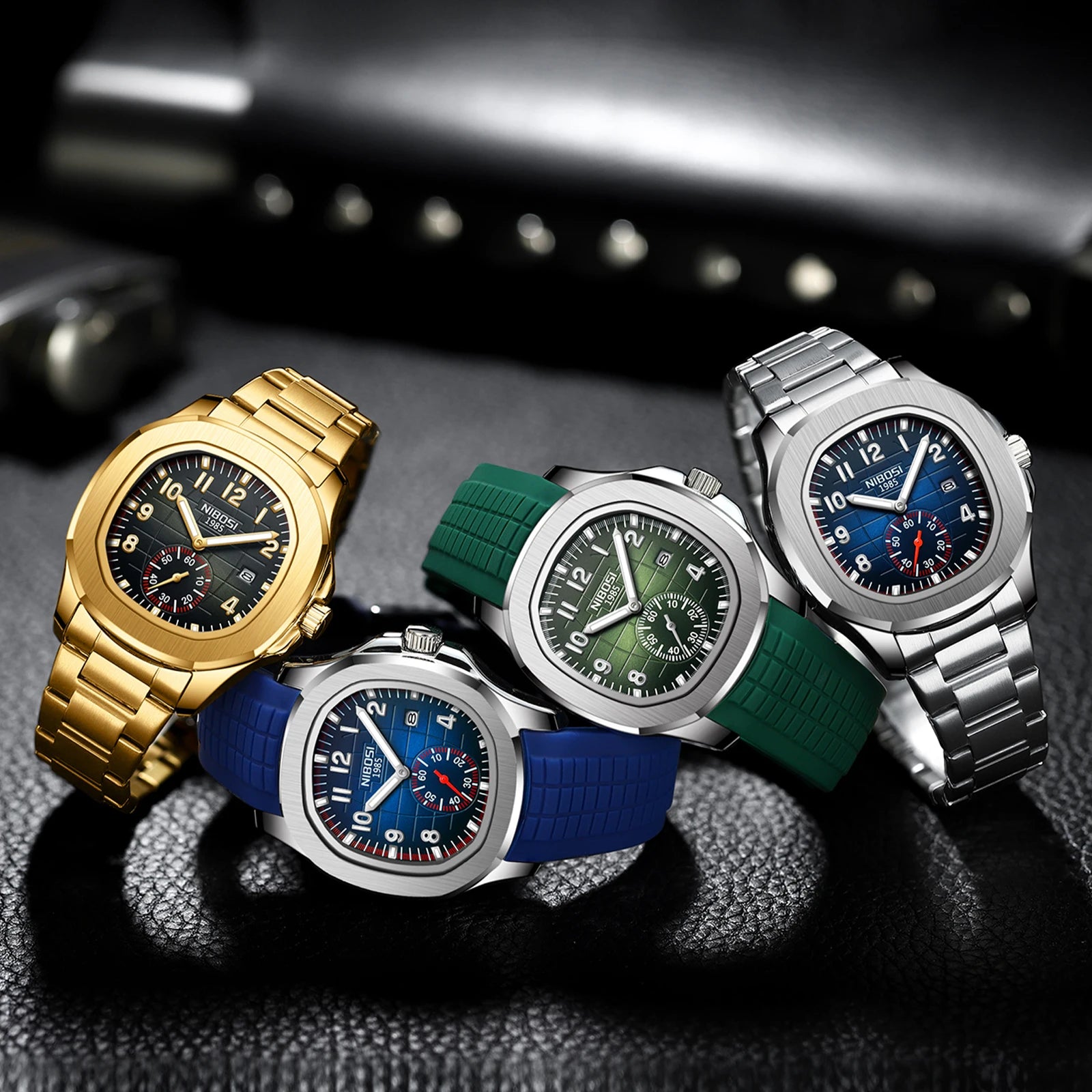NIBOSI Men's AQUANAUT Sport Quartz Watch | Luxury Auto Date Luminous Waterproof Wristwatch