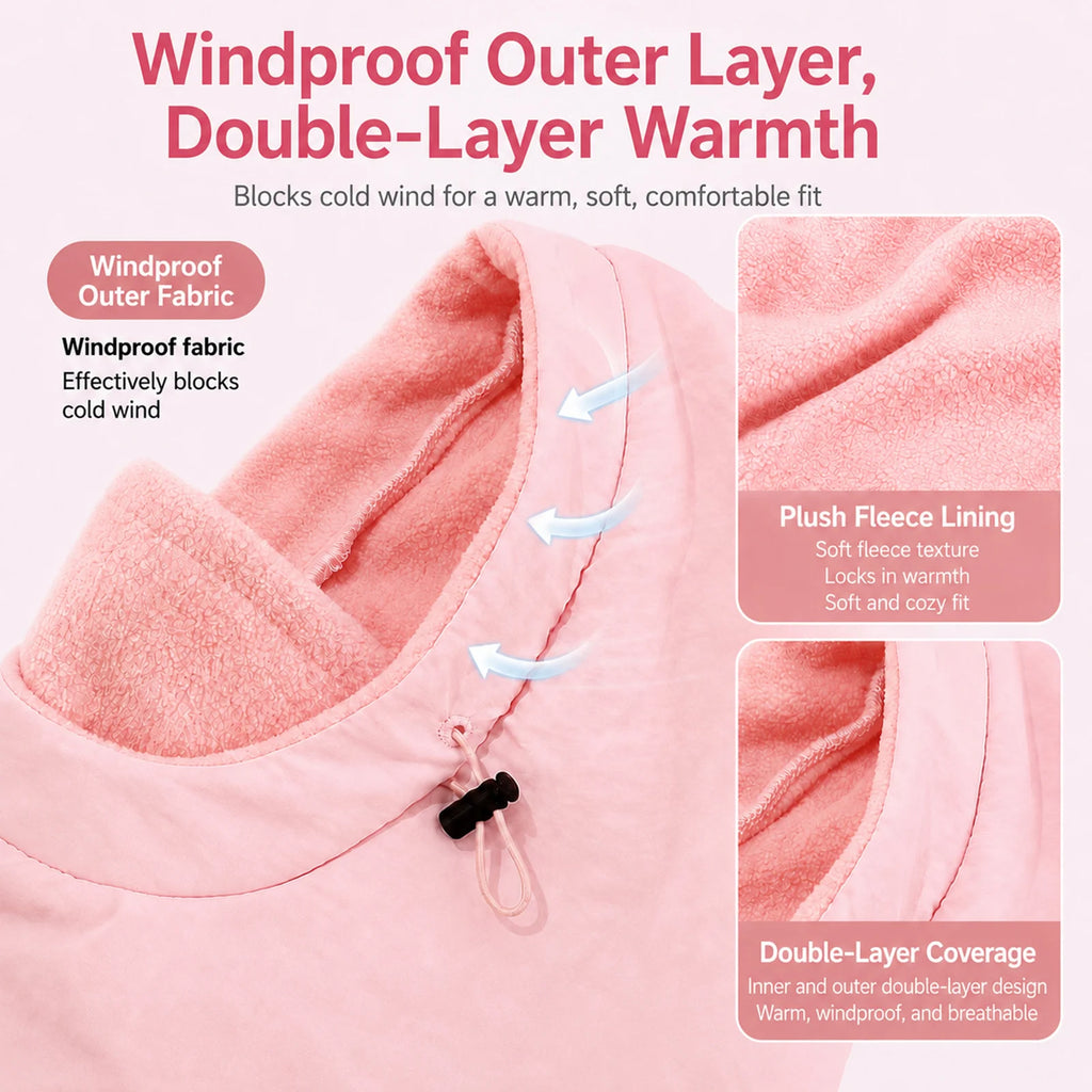 Kids' Fleece Winter Hood with Face and Neck Cover
