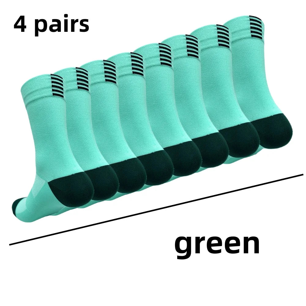 Cycling Socks for Men & Women, 4-Pair Pack