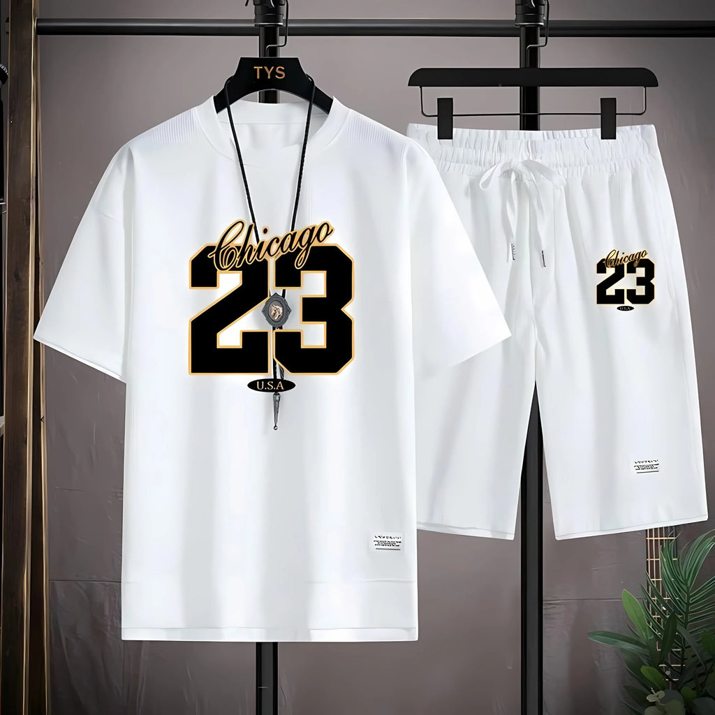 Men's 3D Digital Print Street Fashion Casual T-Shirt & Shorts Set – Breathable Summer 2-Piece