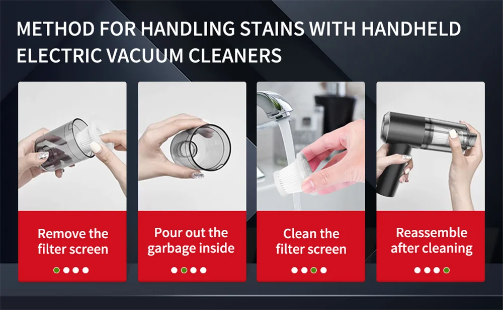 Cordless Car Vacuum Cleaner – 15,000Pa, 4 Nozzles