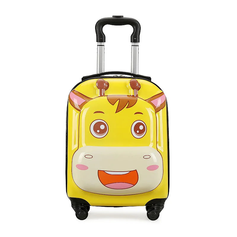 18" 3D Animal Kids Spinner Suitcase — ABS Hard Shell Carry-On for Young Travelers