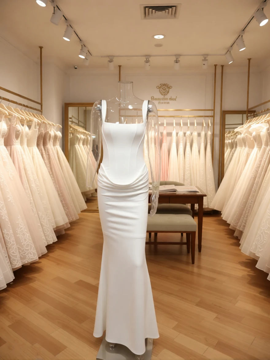 White Corset Maxi Dress — Sexy Elegant Prom & Ball Gown Evening Dress