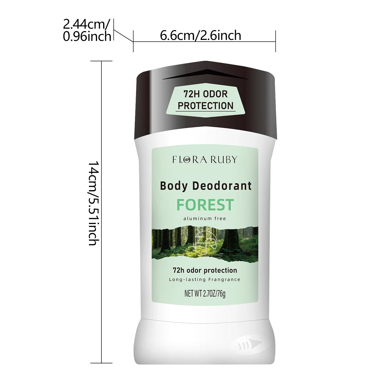 72H Deodorant Stick – Forest Scent Unisex Body Care 76g