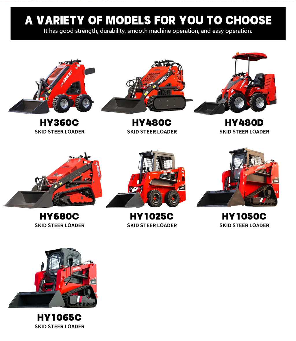 Huayee Kubota Compact Wheel Loader – 14HP Multifunctional Skid Steer for Construction & Home