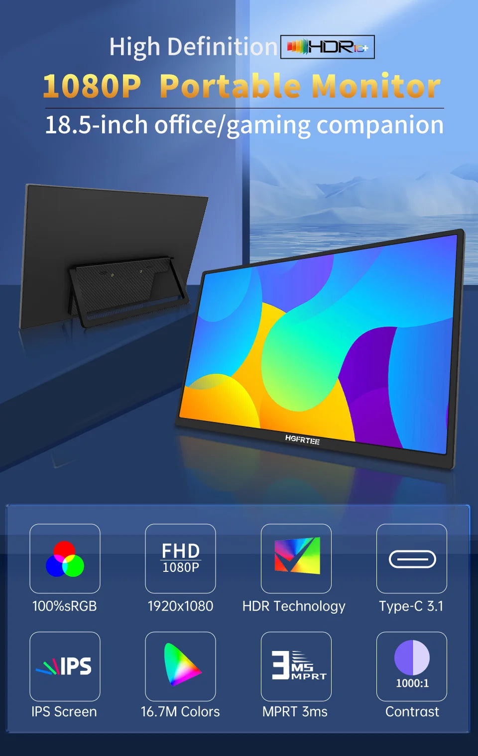 18.5-Inch Portable Monitor – 100Hz Full HD IPS