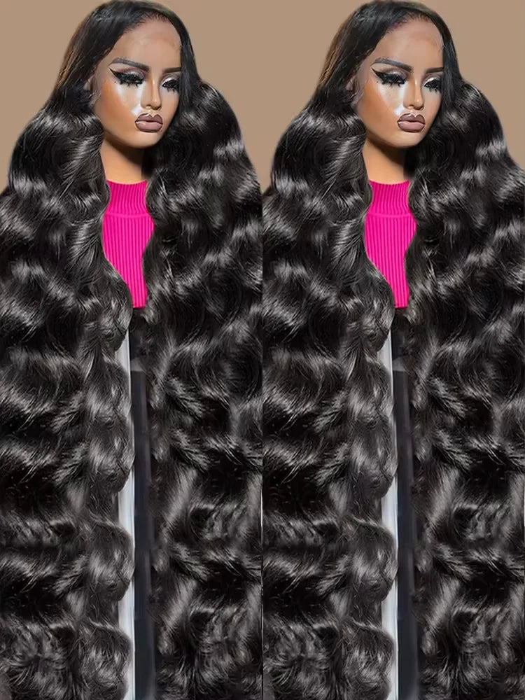 200% 46 40 Inch 13X6 HD Transparent Body Wave Lace Frontal Wig Loose Wave 13X513X7 HD Lace Front Human Hair Wigs For Black Women