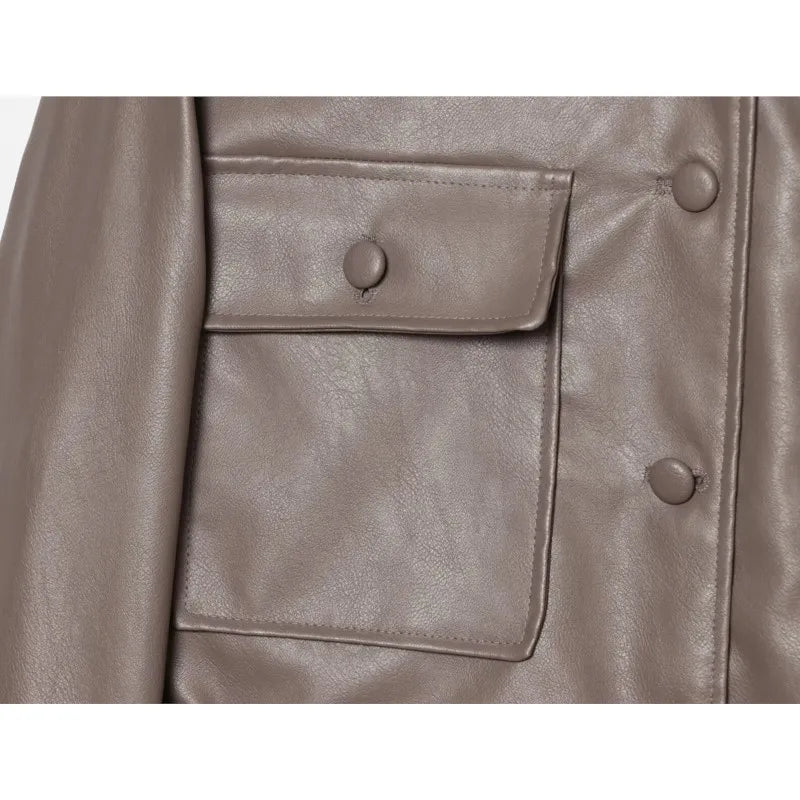 Women's Belted Jacket – Stand Collar Button Front