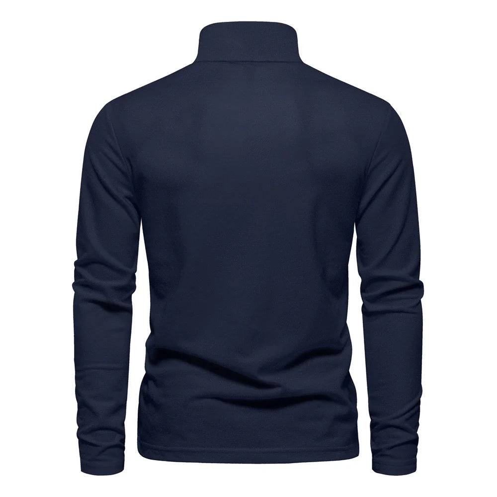Men's Deer Embroidery Long Sleeve Polo Shirt — Luxury Detail Casual Polo