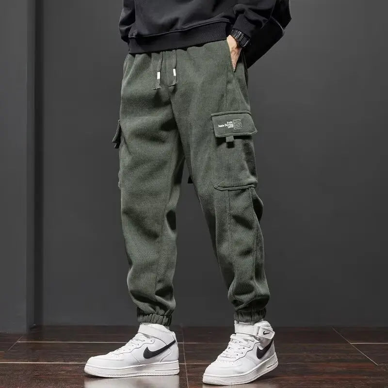 Men's Elastic Waist Straight Harem Jogger Pants — Relaxed Fit Casual Trousers