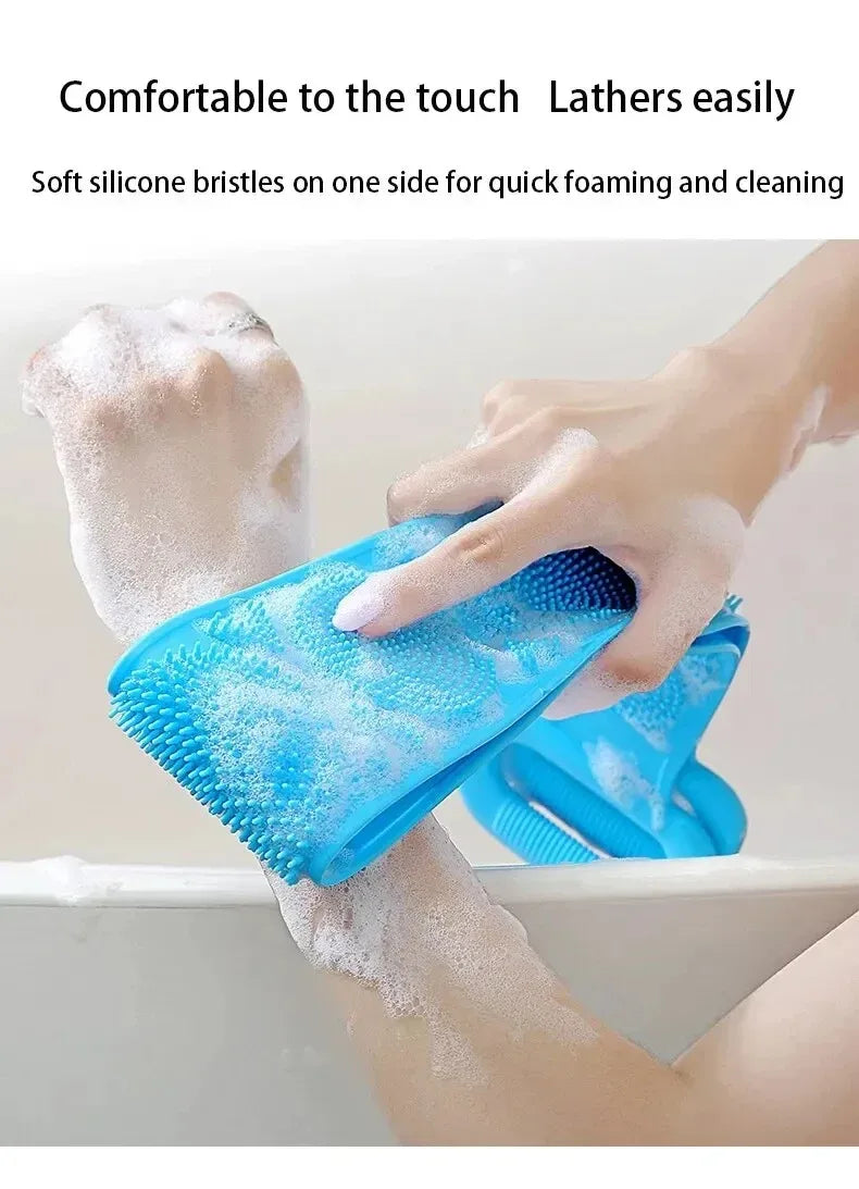 Silicone Back Scrubber Belt – Body Exfoliating Shower Brush & Massage Strap, 60cm