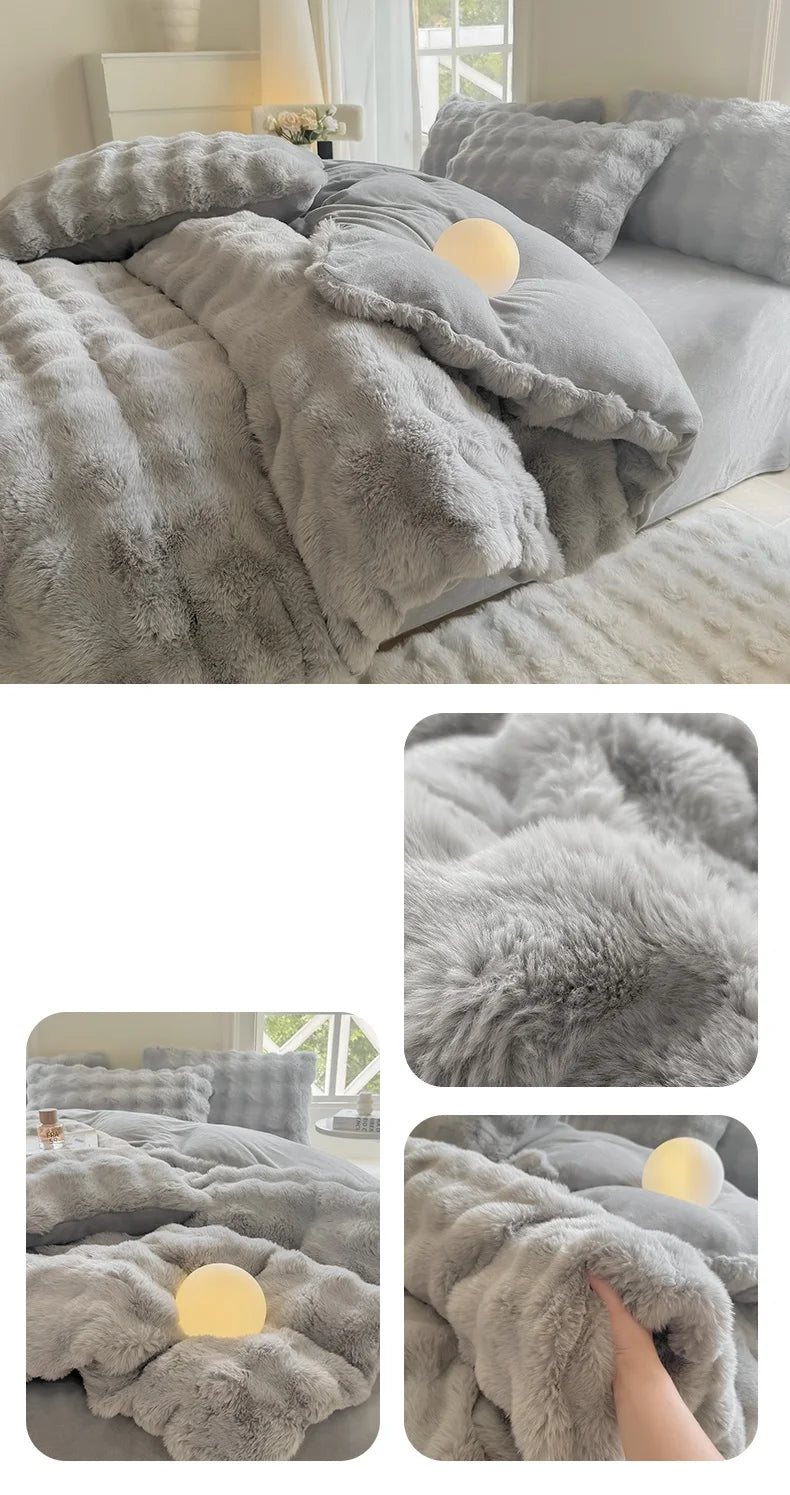 Plush Solid Color Duvet Cover – 300TC Warm Skin-Friendly Comforter Cover, 11 Colors & 4 Sizes