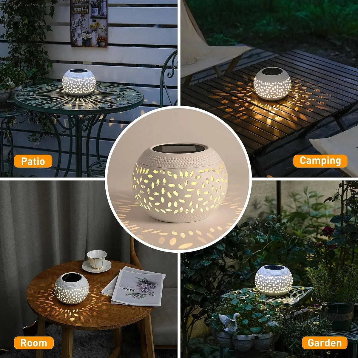 Solar Table Lamp – Warm LED Patio Lantern