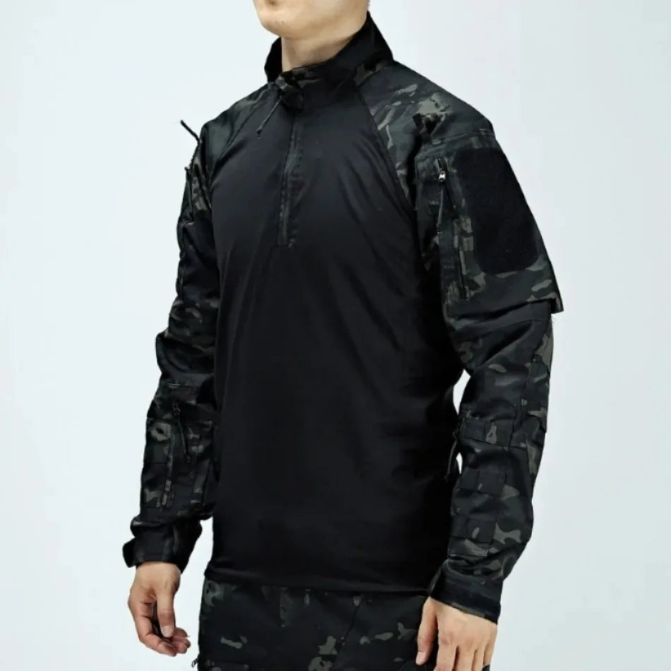 Men's Tactical Camo Combat 2-Piece Set – Waterproof Quick-Dry Hunting Training Suit