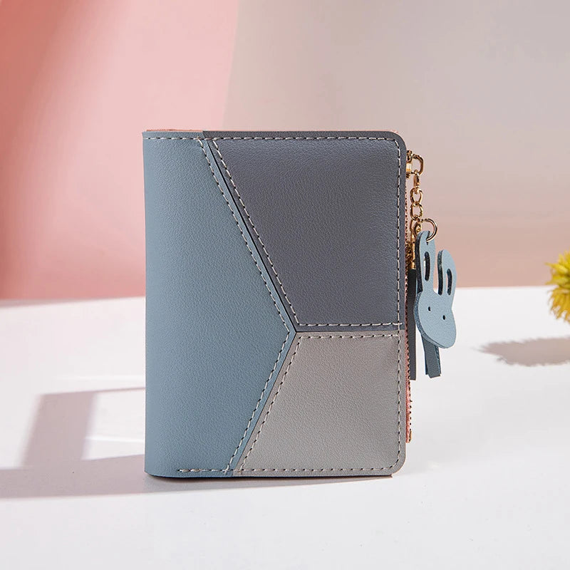 Women's PU Leather Wallet – Foldable Card Holder & Coin Purse for Ladies