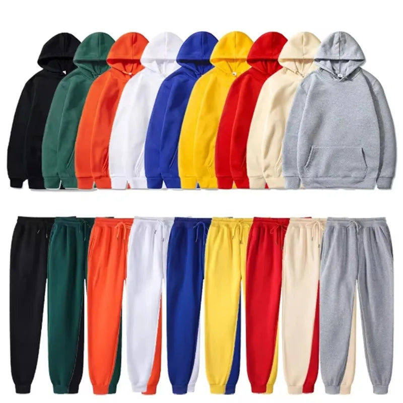 Men's Hoodie & Sweatpants Fashion Sport Running Tracksuit – Casual 2-Piece Set