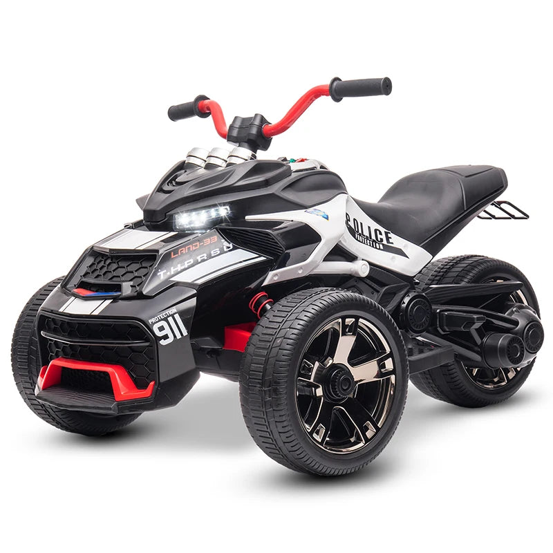 12V Kids Ride-On ATV – Three-Wheel Electric Toy with Lights