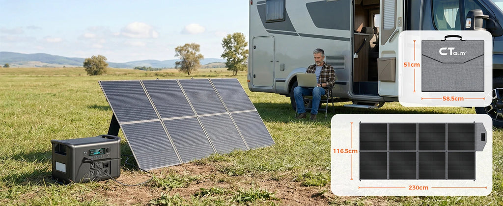 CTOLITY 400W Foldable Solar Panel – 41V, 23% ETFE Efficiency, Portable for RV & Outdoor Power