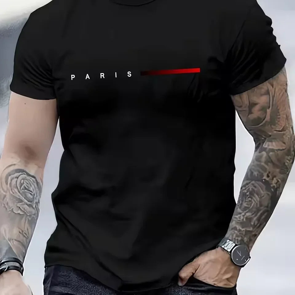 Men's 100% Cotton PARIS Print T-Shirt — Graphic City Tee