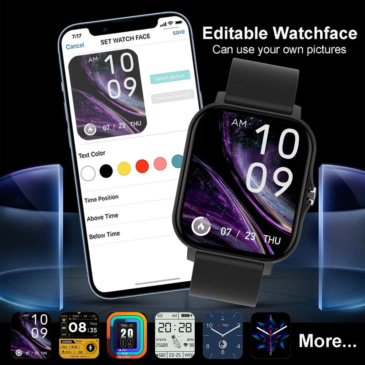 1.83" Waterproof Smart Watch – Answer Calls Sleep Monitoring Sports Pedometer for iPhone & Android