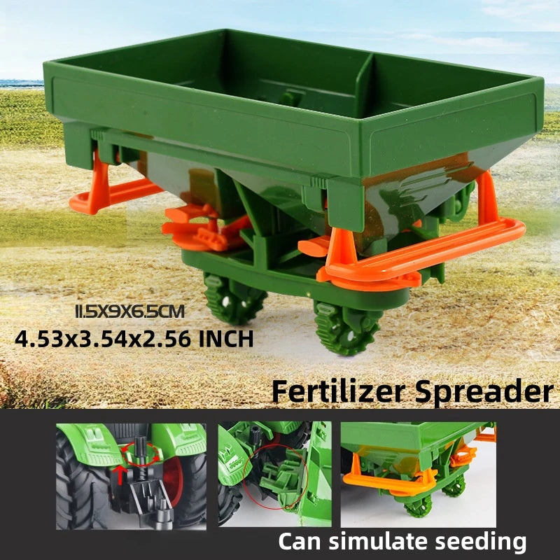 Large Scale Farm Tractor Toy Playset with Trailer & Accessories – DIY Farmer Transport Set