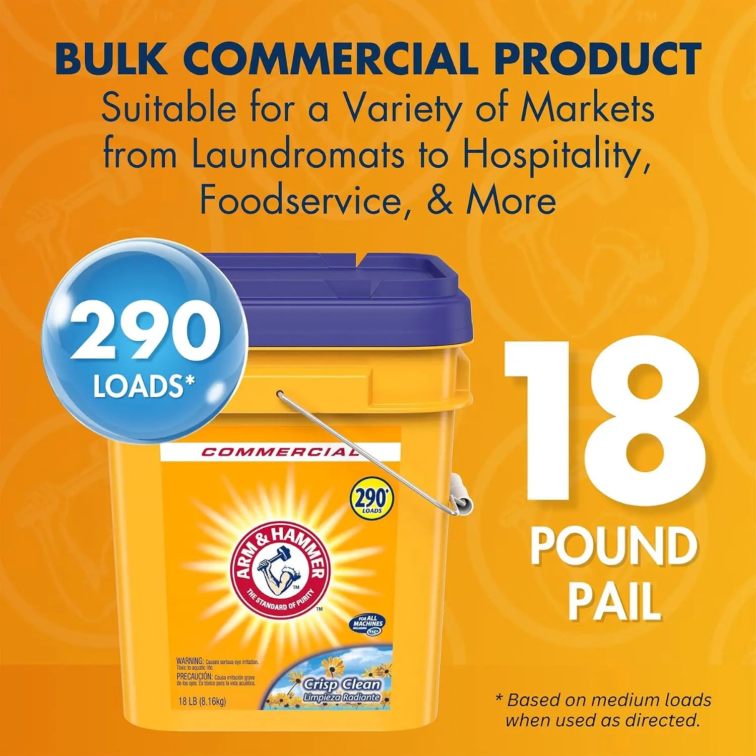 Bulk Clean That Lasts — Powder Laundry Detergent with Baking Soda | 18lb Pail, 290 Loads, Concentrated Formula