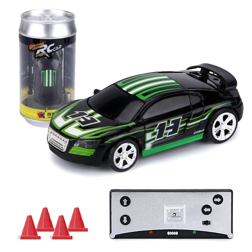 1:58 Scale Mini RC Car – Bluetooth Drift Buggy in Collectible PVC Can Pack