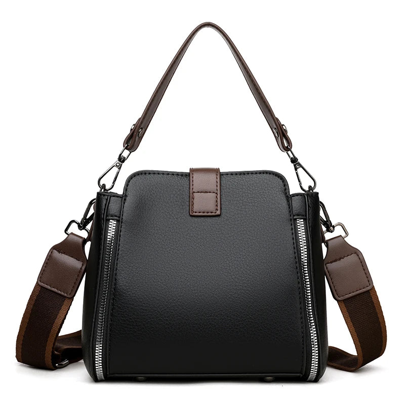 Luxury PU Leather Casual Tote Shoulder Bag – Designer Crossbody Handbag for Women