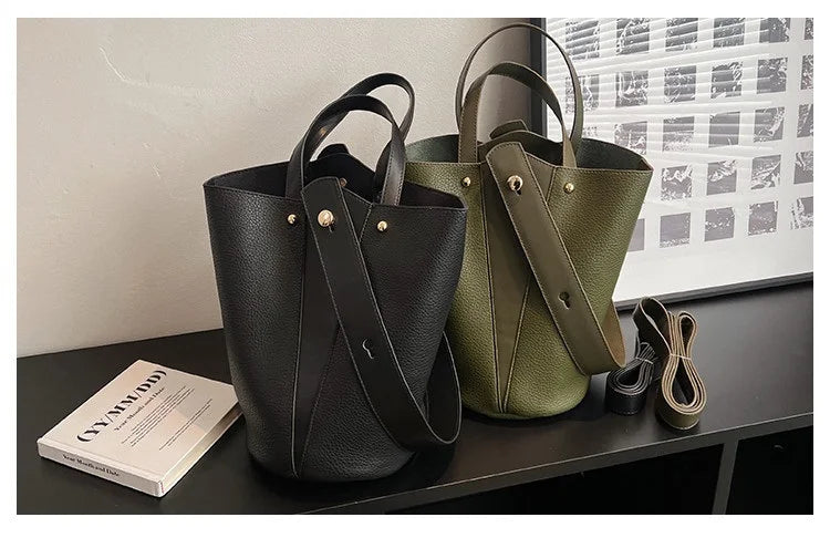 Luxury PU Bucket Bag – Trending Crossbody Shoulder Tote for Women 2026