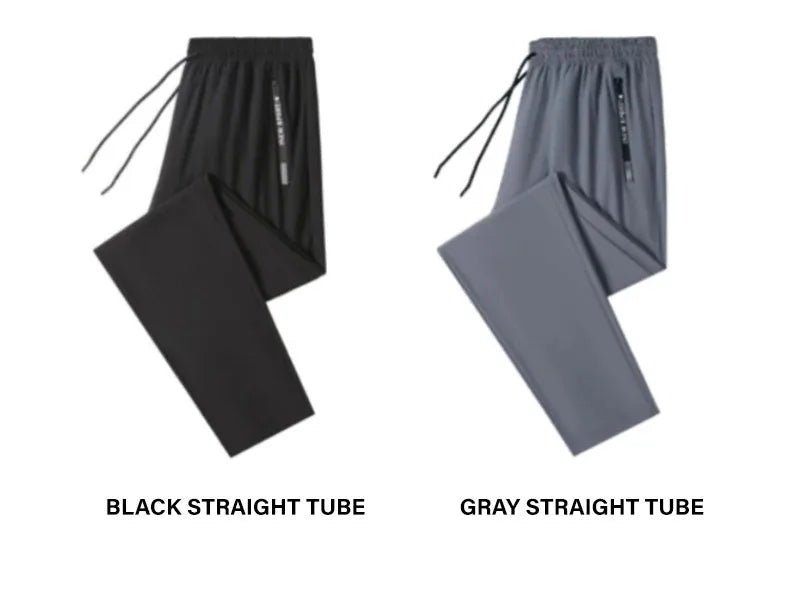 Men's Ice Silk Wide Leg Casual Pants — Lightweight Breathable Trousers
