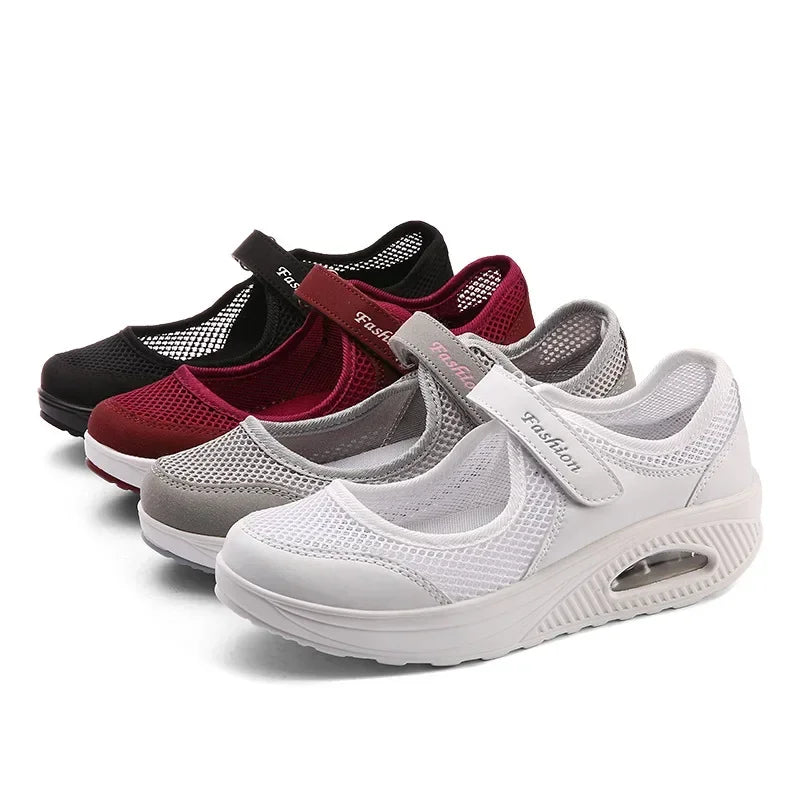 Women's Air Mesh Hook-and-Loop Casual Shoes